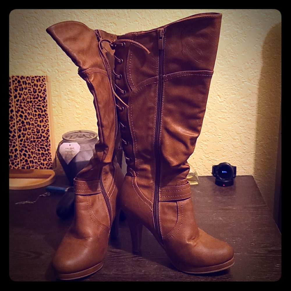Tan Knee High Boots